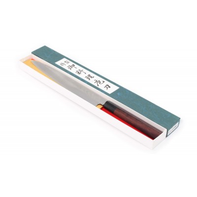 Hideo Kitaoka Damast Sashimi 240mm Linkshänder Verpackung