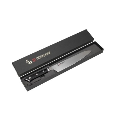 Zanmai Classic Molybdän Kochmesser 210mm AUS-8A-Stahl, schwarzes Pakkaholz Verpackung