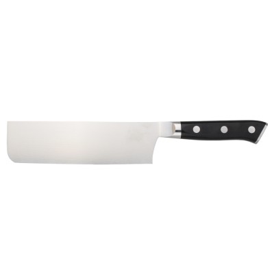 Zanmai Classic Molybdän Nakiri 165mm AUS-8A-Stahl, schwarzes Pakkaholz Rückseite