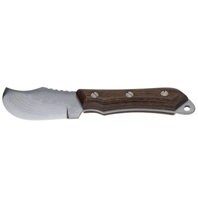 Kanetsune Outdoor "Seseragi-Skinner" 65mm, 15 Lagen Damast Aogami2 (Jagdmesser) Rückseite