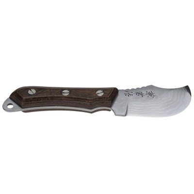 Kanetsune Outdoor "Seseragi-Skinner" 65mm, 15 Lagen Damast Aogami2 (Jagdmesser) Vorderseite