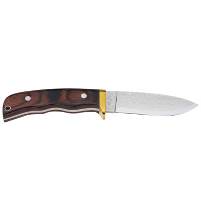 Kanetsune Outdoor Subaru-Drop Point, 100mm 31 Lagen Damast (Jagdmesser) Vorderseite