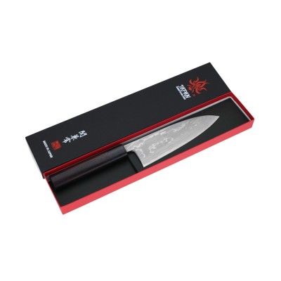 Kanetsune Zen Bokashi Damast Deba 120mm Verpackung