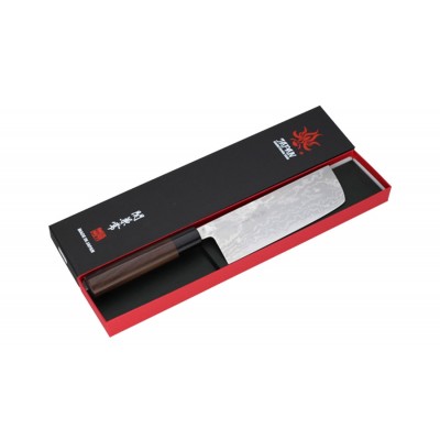 Kanetsune Aogami#2 Damast, 11 Lagen, Nakiri 165mm Verpackung