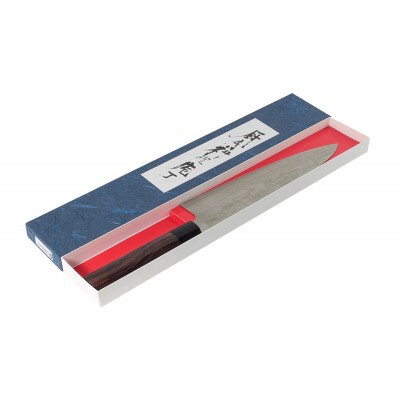 Shiro Kamo Powder Steel Damast Kochmesser 240mm Oktagongriff Verpackung