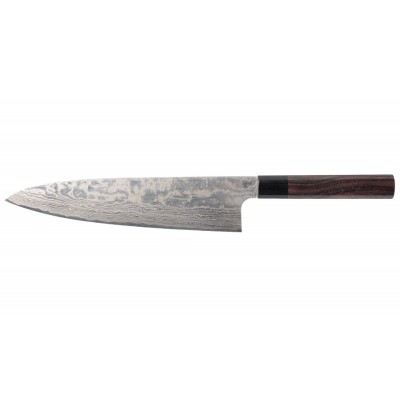 Shiro Kamo Powder Steel Damast Kochmesser 240mm Oktagongriff