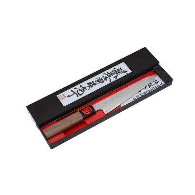 Shigeki Tanaka VG10-Damast Allzweckmesser 150mm Oktagongriff Walnuss Verpackung