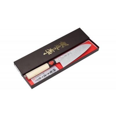 Shigeki Tanaka Aogami 2 Damascus Santoku 165mm Verpackung
