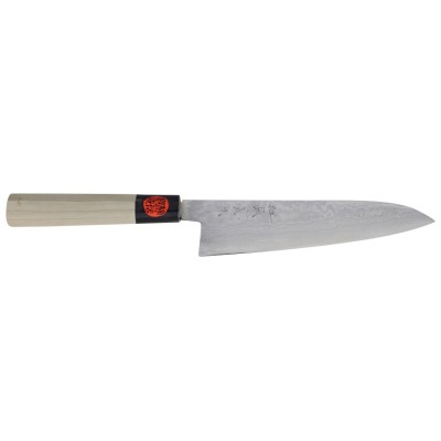 Shigeki Tanaka Aogami 2 Damascus Kochmesser 180mm Vorderseite