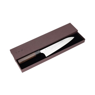 Yoshimi Kato SG2 Nashiji-Finish Kochmesser 210mm Oktagongriff Verpackung