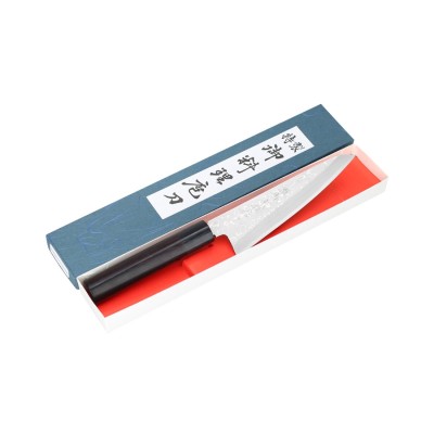 Hideo Kitaoka Shirogami Damast Honesuki/ Ausbeinmesser 150mm Verpackung