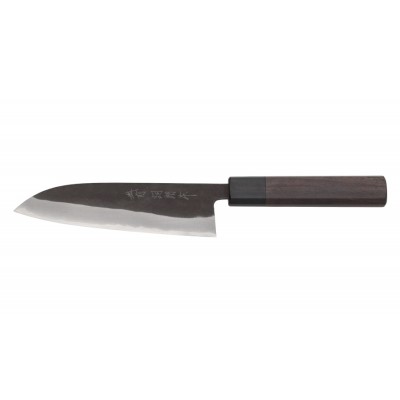 Shiro Kamo Super Aogami Santoku Oktagongriff 165mm Vorderseite