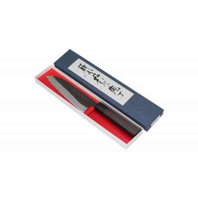 Shiro Kamo Super Aogami Santoku Oktagongriff 165mm Verpackung