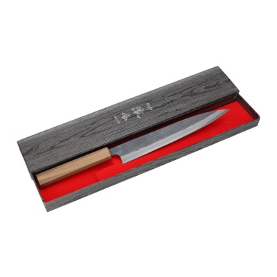Echizen Ittetsu Shirogami Oktagongriff Walnussholz Filetiermesser 240mm Verpackung