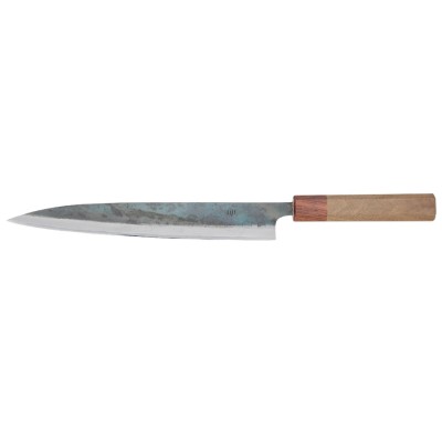 Echizen Ittetsu Shirogami Oktagongriff Walnussholzgriff Ebenholzzwinge Filetiermesser 240mm Rückseite
