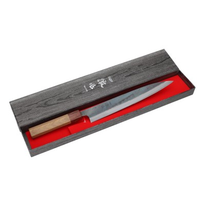 Echizen Ittetsu Shirogami Oktagongriff Walnussholzgriff Ebenholzzwinge Filetiermesser 240mm Verpackung