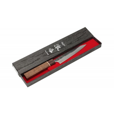 Echizen Ittetsu Shirogami Oktagongriff Walnussholzgriff-Ahorn-Ebenholzzwinge Allzweckmesser 135mm Verpackung