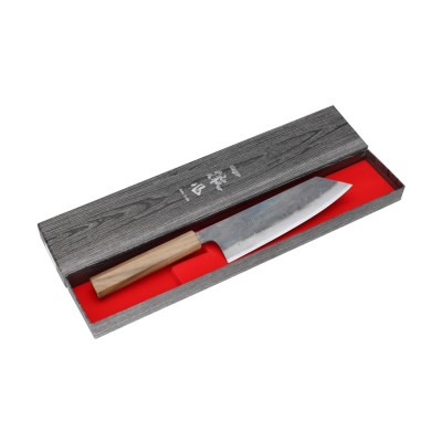 Echizen Ittetsu Shirogami Oktagongriff Walnussholz Bunka 180mm Verpackung