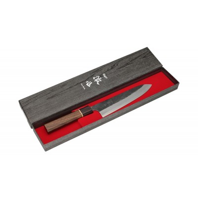 Echizen Ittetsu Shirogami Oktagongriff Walnussholzgriff-Ahorn-Ebenholzzwinge Kochmesser 180mm Verpackung