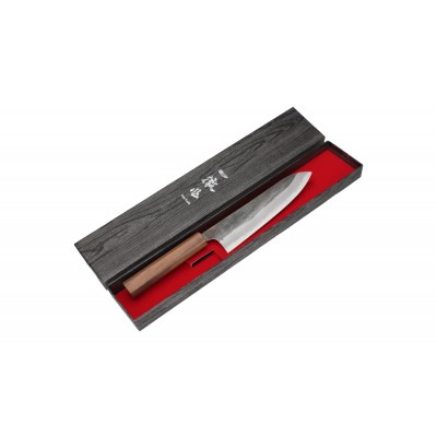 Echizen Ittetsu Shirogami Oktagongriff Walnussholz Kochmesser 180mm Verpackung