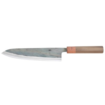 Echizen Ittetsu Shirogami Oktagongriff Walnussholzgriff Ebenholzzwinge Kochmesser 210mm Rückseite