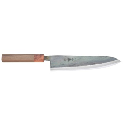 Echizen Ittetsu Shirogami Oktagongriff Walnussholzgriff Ebenholzzwinge Kochmesser 210mm Vorderseite
