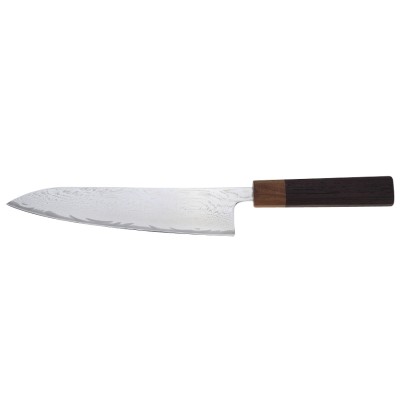 Hokiyama Damast- AUS-10 Kochmesser 210mm Bocote Rückseite