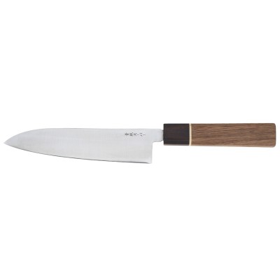 Echizen Ittetsu Super Aogami Oktagongriff Walnussholzgriff-Ahorn-Ebenholzzwinge Kochmesser 180mm Rückseite
