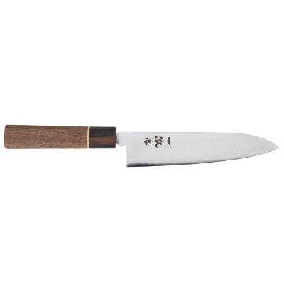 Echizen Ittetsu Super Aogami Oktagongriff Walnussholzgriff-Ahorn-Ebenholzzwinge Kochmesser 180mm Vorderseite