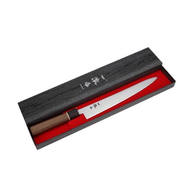 Echizen Ittetsu Super Aogami Oktagongriff Walnussholzgriff-Ahorn-Ebenholzzwinge Filetiermesser 270mm Verpackung