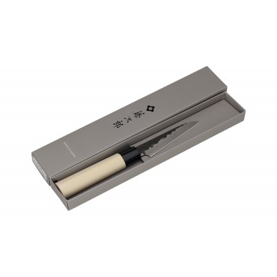 Tojiro DP 3 Lagen HQ Hammered Magnolie kleines Allzweckmesser 90mm Verpackung