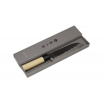 Tojiro DP 3 Lagen HQ Hammered Magnolie Santoku 170mm Verpackung