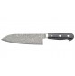 Yoshimi Kato Suminagashi Santoku 175mm Leinen Micartagriff, schwarz Rückseite
