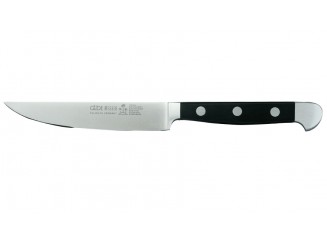 Güde Alpha Steakmesser 120mm Porterhouse, geschmiedet, Doppelkropf, schwarz