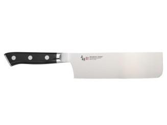 Zanmai Classic Molybdän Nakiri 165mm AUS-8A-Stahl, schwarzes Pakkaholz Vorderseite