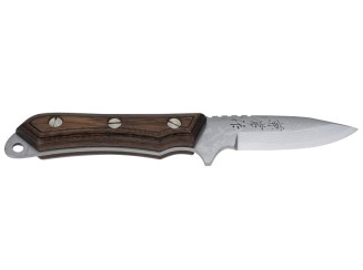 Kanetsune Outdoor "Seseragi-Drop" 70mm, 15 Lagen Damast Aogami2 (Jagdmesser) Vorderseite