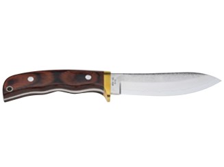 Kanetsune Outdoor Subaru-Skinner, 110mm 31 Lagen Damast (Jagdmesser) Vorderseite