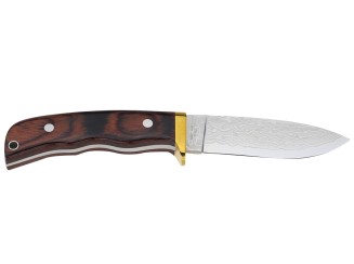 Kanetsune Outdoor Subaru-Drop Point, 100mm 31 Lagen Damast (Jagdmesser) Vorderseite