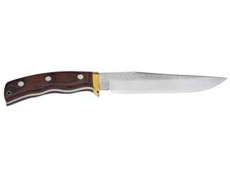 Kanetsune Outdoor Subaru 180mm 31 Lagen Damast (Jagdmesser) Vorderseite