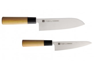 Chroma Haiku Original Messer-Set aus Santoku 170mm (H-05) und kleinem Allzweckmesser 140mm (H-03)