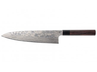 Shiro Kamo Powder Steel Damast Kochmesser 240mm Oktagongriff
