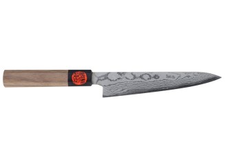 Shigeki Tanaka VG10-Damast Allzweckmesser 150mm Oktagongriff Walnuss Vorderseite