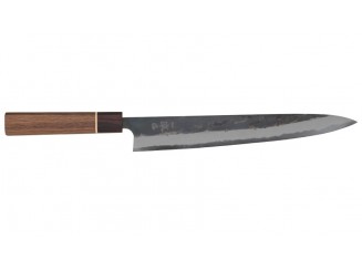 Echizen Ittetsu Shirogami Oktagongriff Walnussholzgriff-Ahorn-Ebenholzzwinge Filetiermesser 270mm Vorderseite