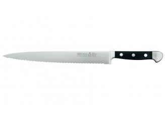 Güde Alpha Tranchiermesser 260mm mit Welle, geschmiedet, Doppelkropf, schwarz