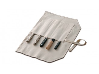 Tojiro Messertasche Leinen beige für 5 Messer